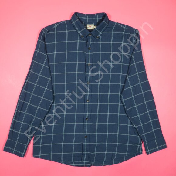 Faherty Shirt Mens XL Blue Flannel Featherweight All The Time Plaid Long Sleeve - Picture 2 of 6